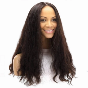 22" Princess Silk Top Wig Natural Black Wavy