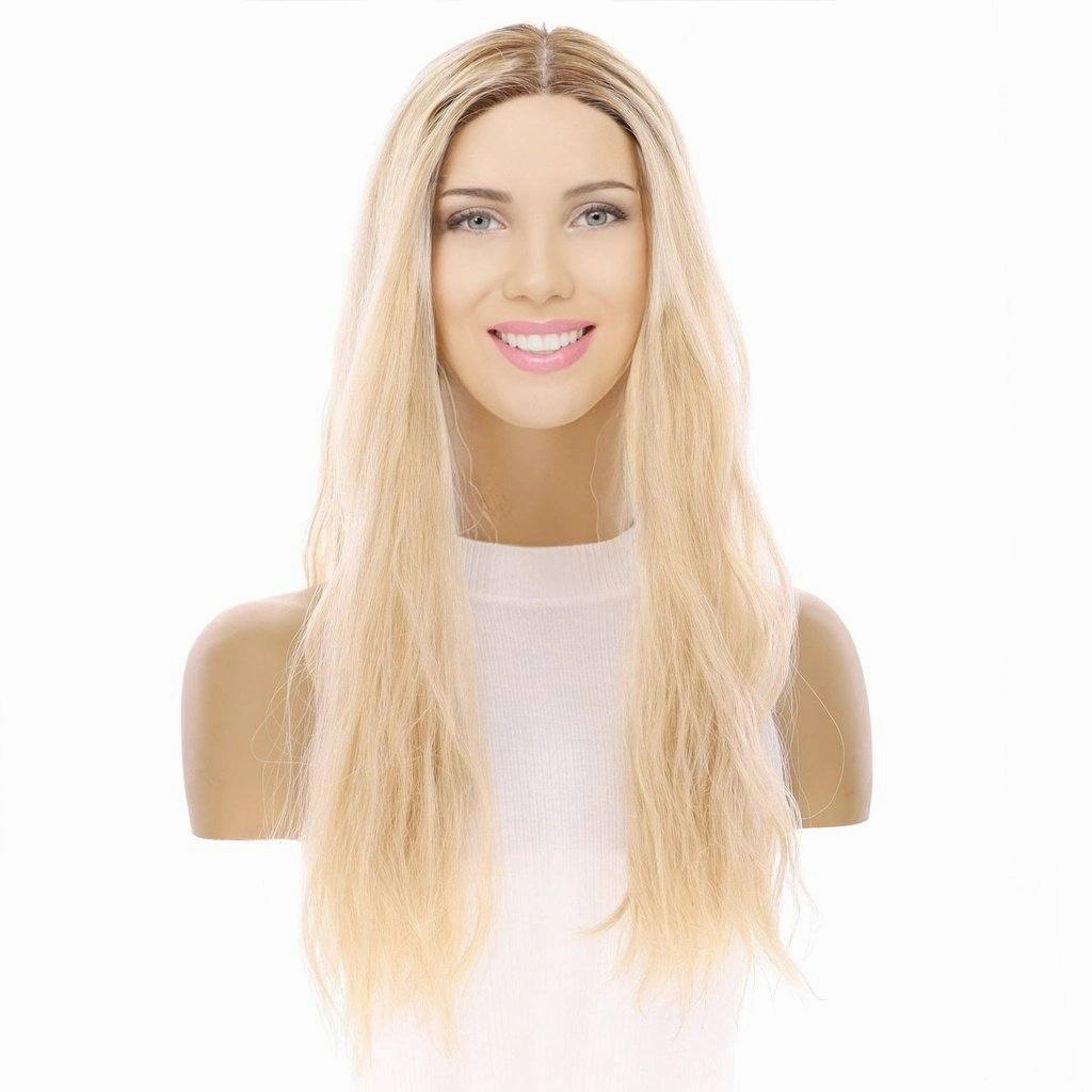 22" Princess Silk Top Wig Platinum Blonde Wavy