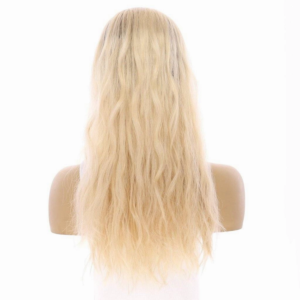 22" Princess Silk Top Wig Platinum Blonde Wavy