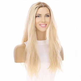 22" Princess Silk Top Wig Platinum Blonde Wavy