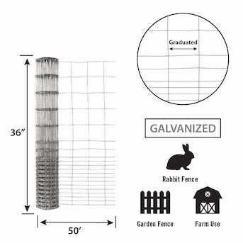 36in x 50ft Galvanized Rabbit Guard