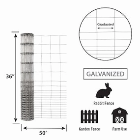 36in x 50ft Galvanized Rabbit Guard