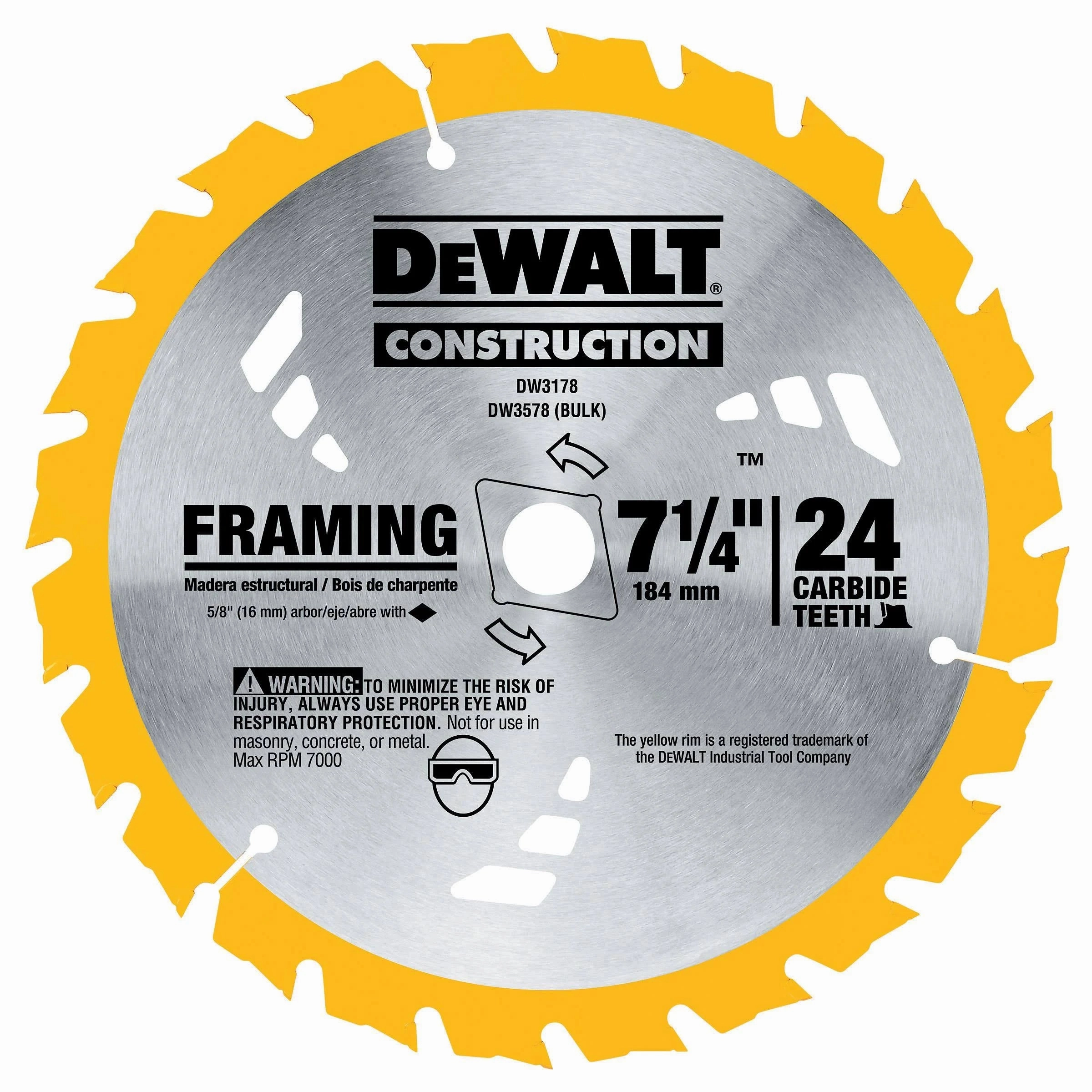 7-1/4 IN. 24T Framing Carbide Thin Kerf Circular Saw Blade