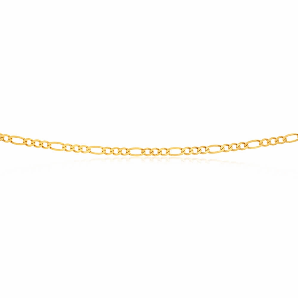 9ct Elegant Yellow Solid Gold Figaro Chain