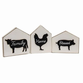 *3/Set Farm Animal Silhouettes House Blocks