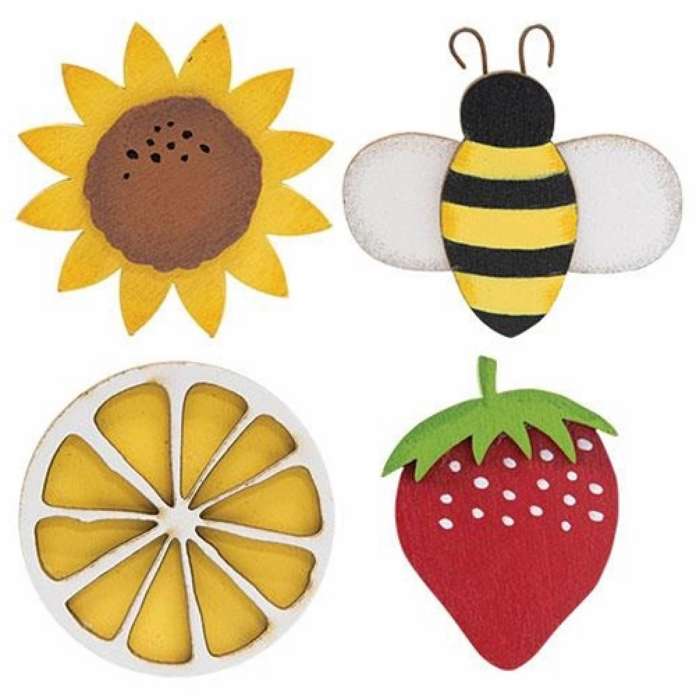 *4/Set Wooden Summer Icons