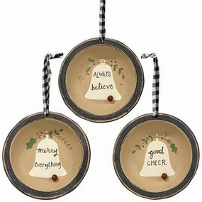 *Always Believe Dish Ornament 3 Asstd.