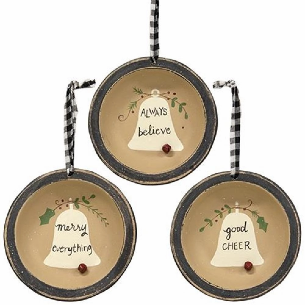 *Always Believe Dish Ornament 3 Asstd.