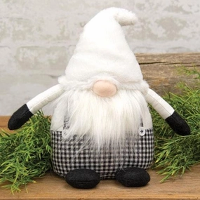*Black & White Buffalo Check Chubby Sitting Gnome
