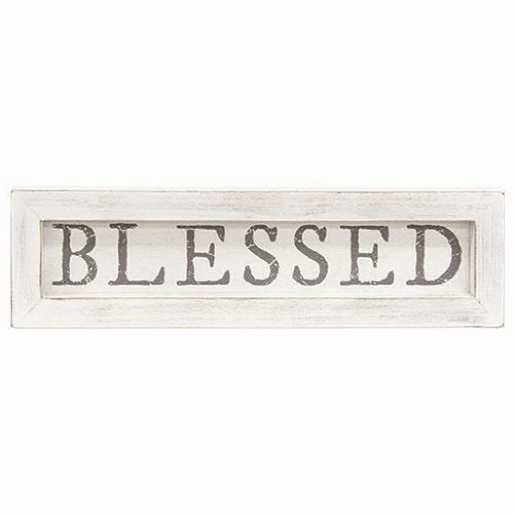 *Blessed White Framed Sign