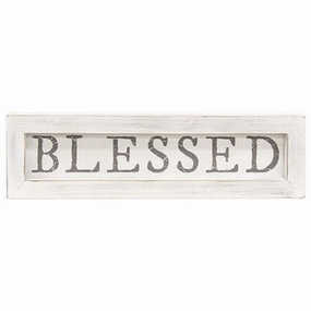*Blessed White Framed Sign