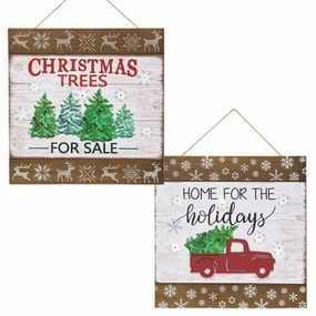 *Christmas Sign w/LED Light 2 Asstd.