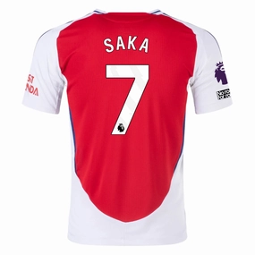 adidas Arsenal Authentic Bukayo Saka Home Jersey w/ EPL   No Room For Racism Patches 24/25 (Better Scarlet/White)