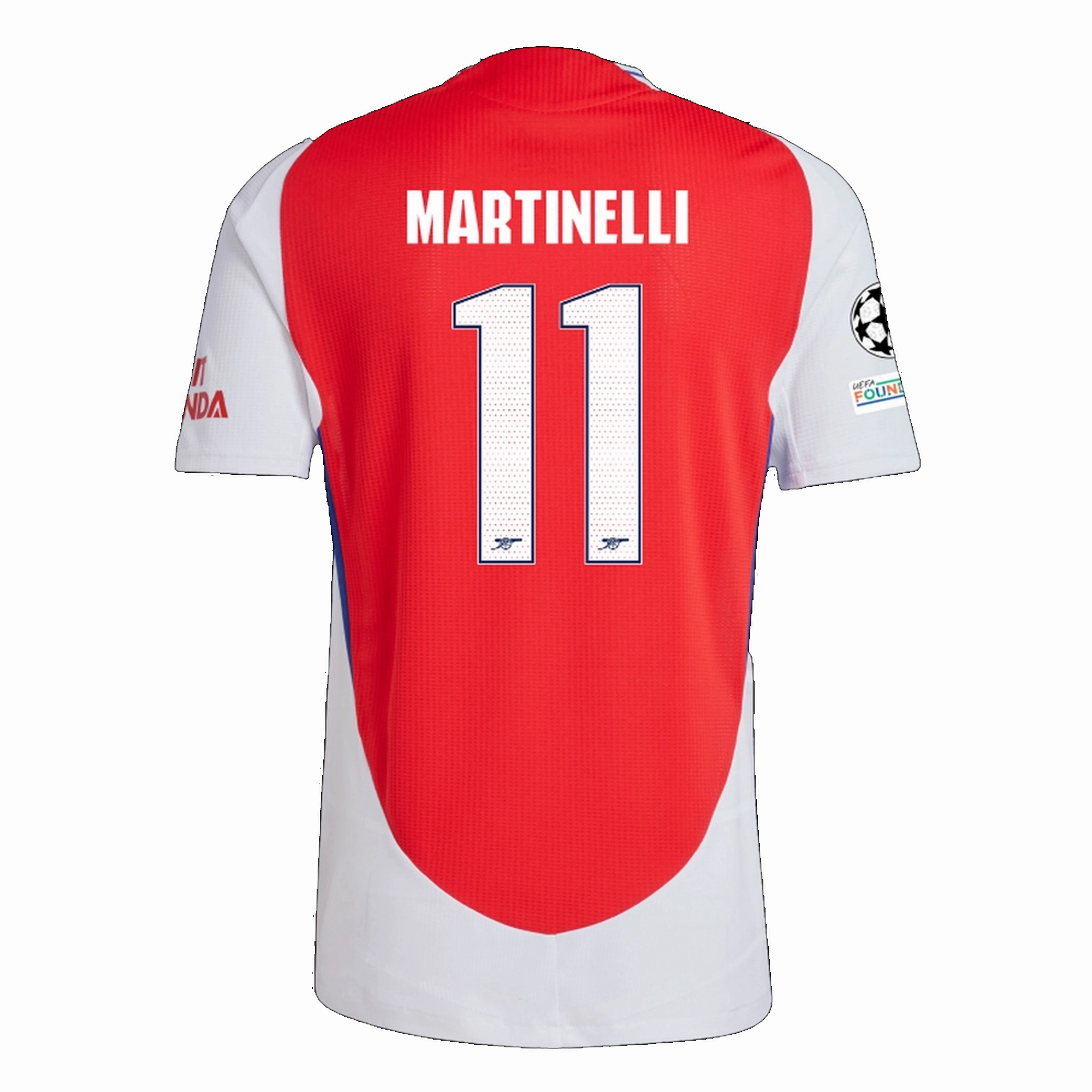 adidas Arsenal Authentic Gabriel Martinelli Home Jersey w/ Champions League Patches 24/25 (Better Scarlet/White)