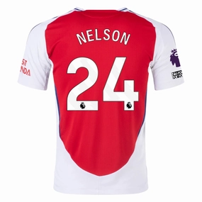 adidas Arsenal Authentic Reiss Nelson Home Jersey w/ EPL   No Room For Racism Patches 24/25 (Better Scarlet/White)