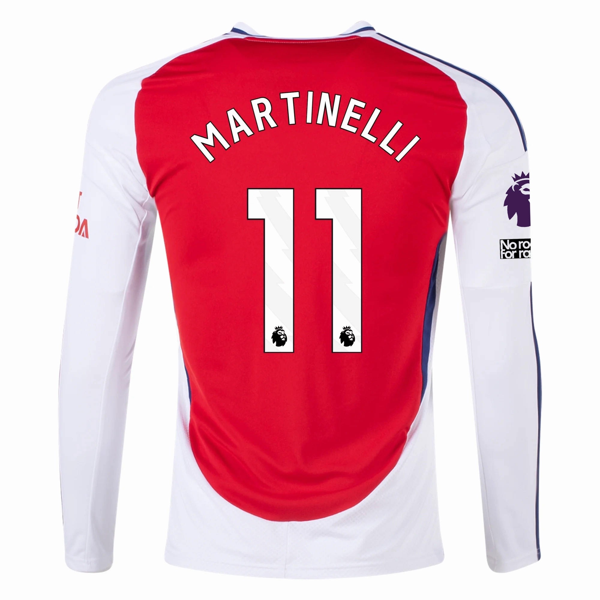 adidas Arsenal Gabriel Martinelli Home Long Sleeve Jersey w/ EPL   No Room For Racism Patches 24/25 (Better Scarlet/White)