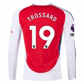 adidas Arsenal Leandro Trossard Home Long Sleeve Jersey w/ EPL   No Room For Racism Patches 24/25 (Better Scarlet/White)