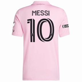 adidas Inter Miami Lionel Messi Home Jersey 23/24 w/ MLS   Leagues Cup Patch   Match Details (True Pink/Black)