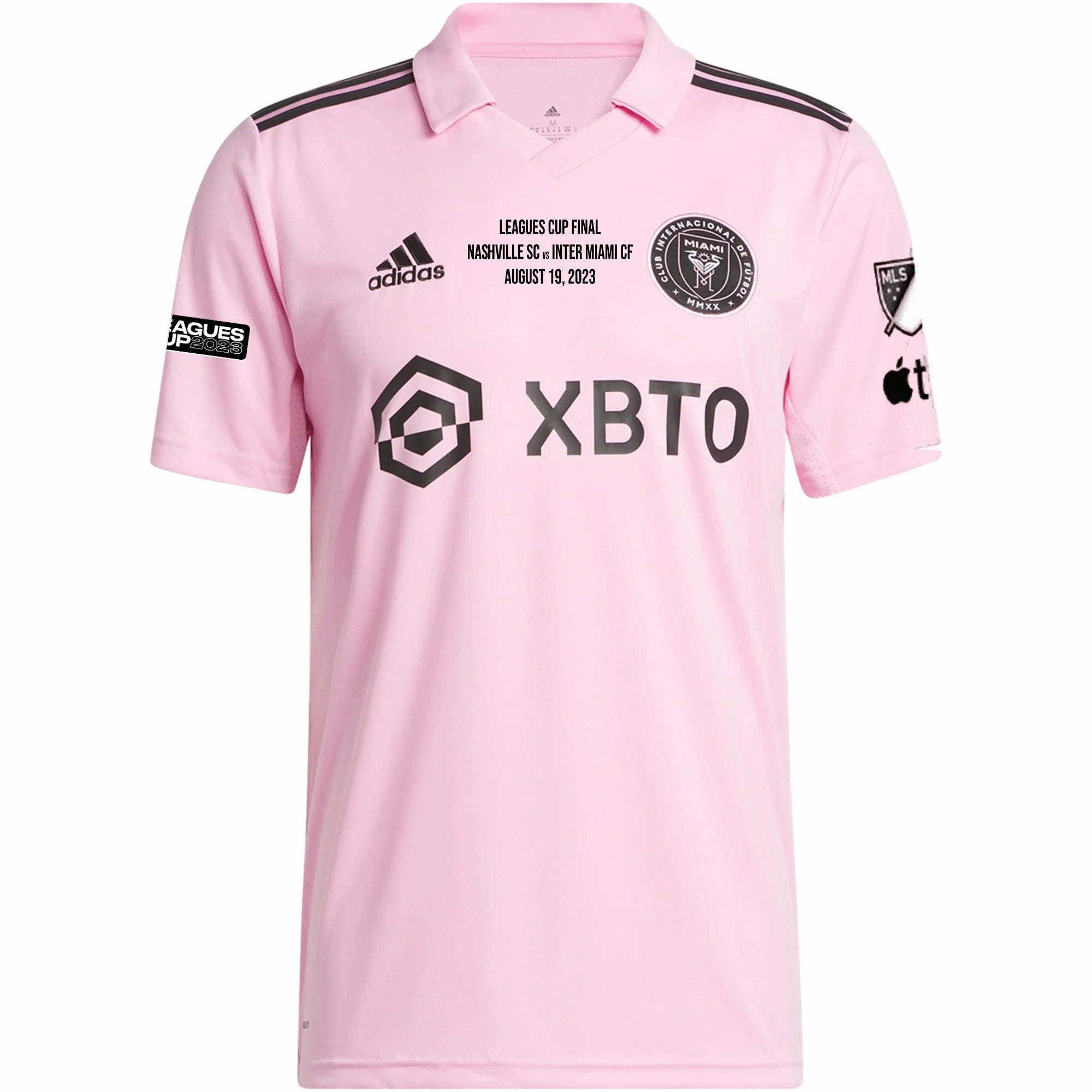 adidas Inter Miami Lionel Messi Home Jersey 23/24 w/ MLS   Leagues Cup Patch   Match Details (True Pink/Black)