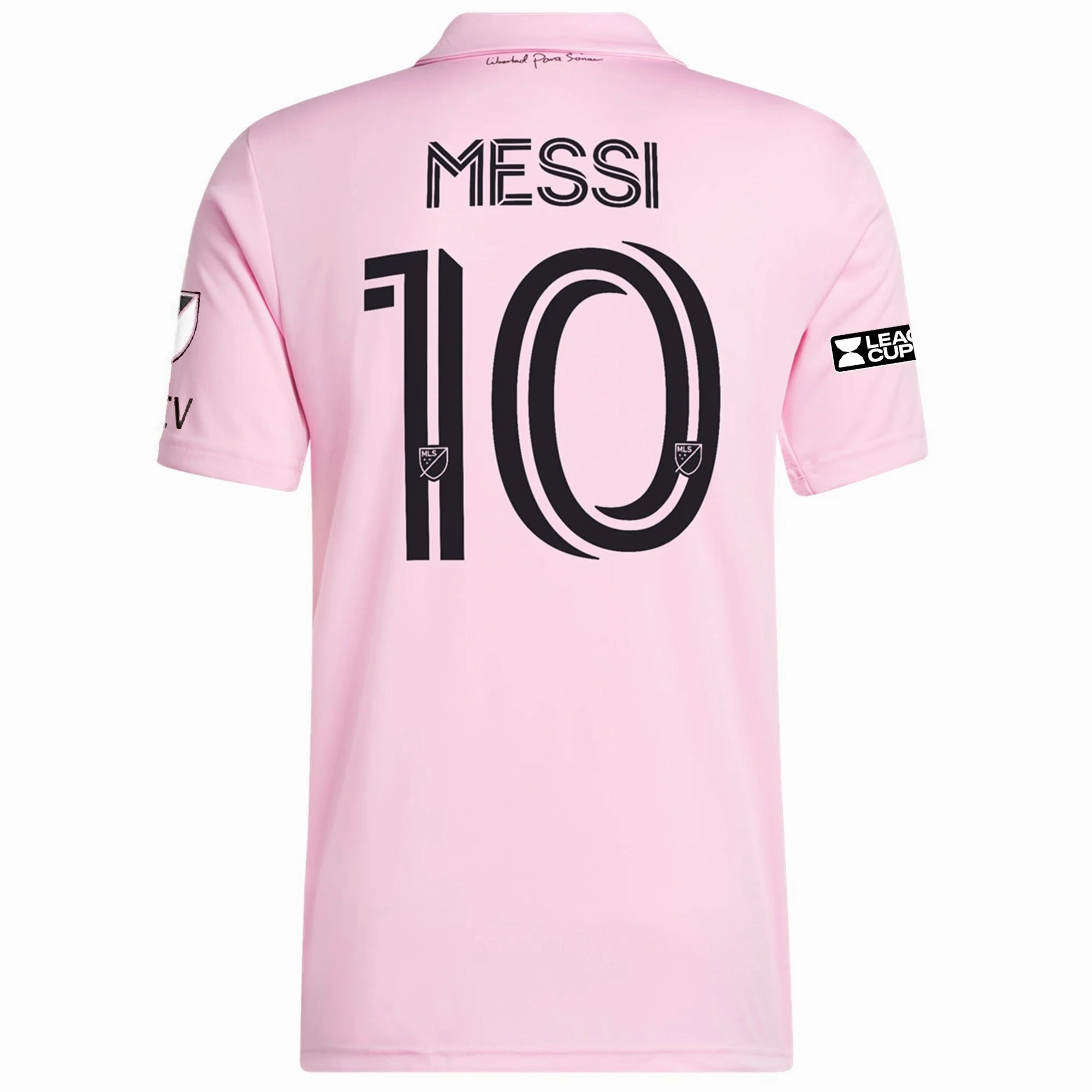 adidas Inter Miami Lionel Messi Home Jersey 23/24 w/ MLS   Leagues Cup Patch   Match Details (True Pink/Black)