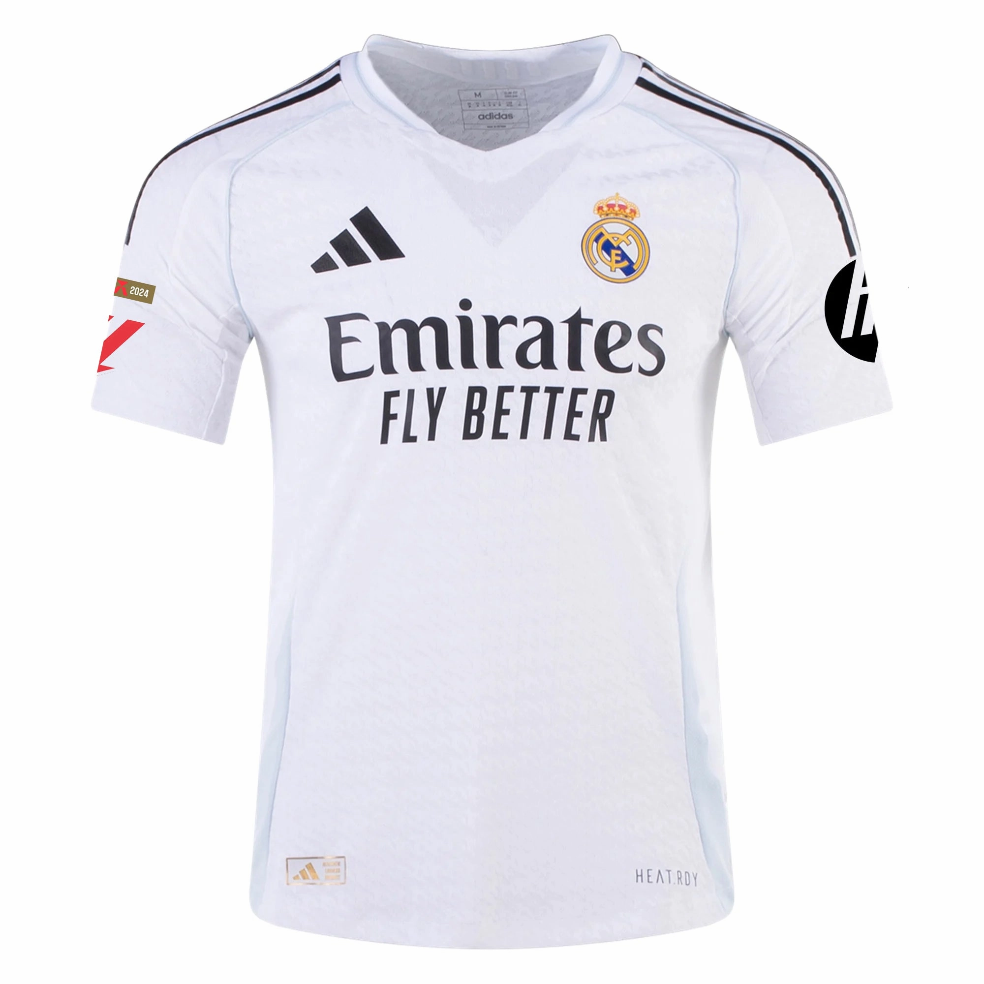 adidas Jude Bellingham Real Madrid Authentic Home Jersey w/ La Liga Patches 24/25 (White/Black)