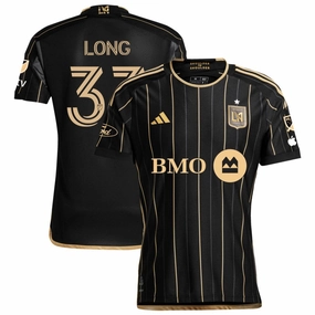 adidas LAFC Authentic Aaron Long Home Jersey w/ MLS   Apple TV   Ford Patches 24/25 (Black/Gold)