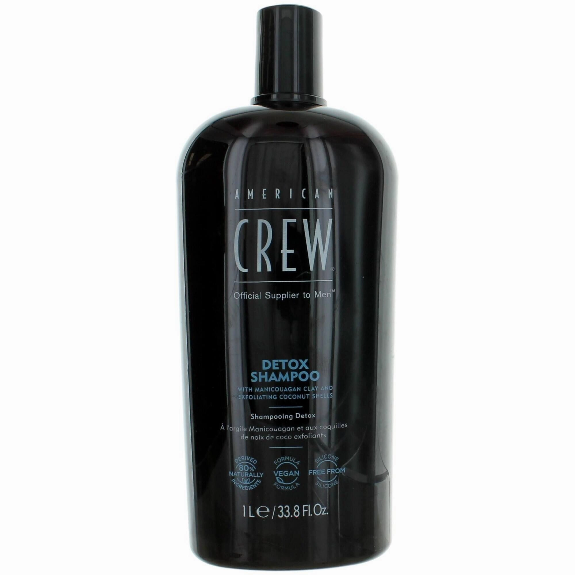 American Crew Men's Detox Shampoo - Dual Action Clarifying Authentic, 33.8 oz