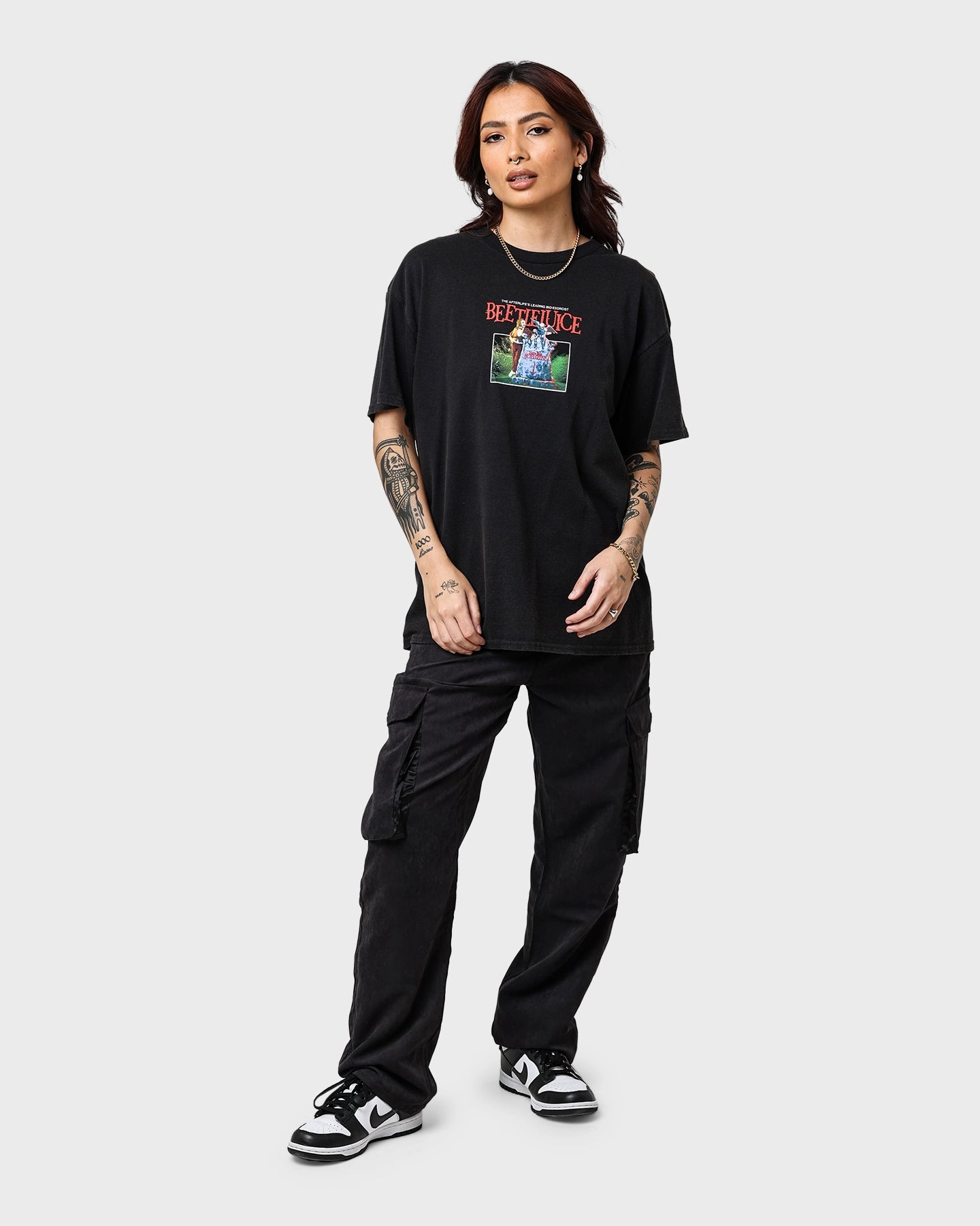 American Thrift X Beetlejuice Here Lies Vintage T-Shirt Vintage Black