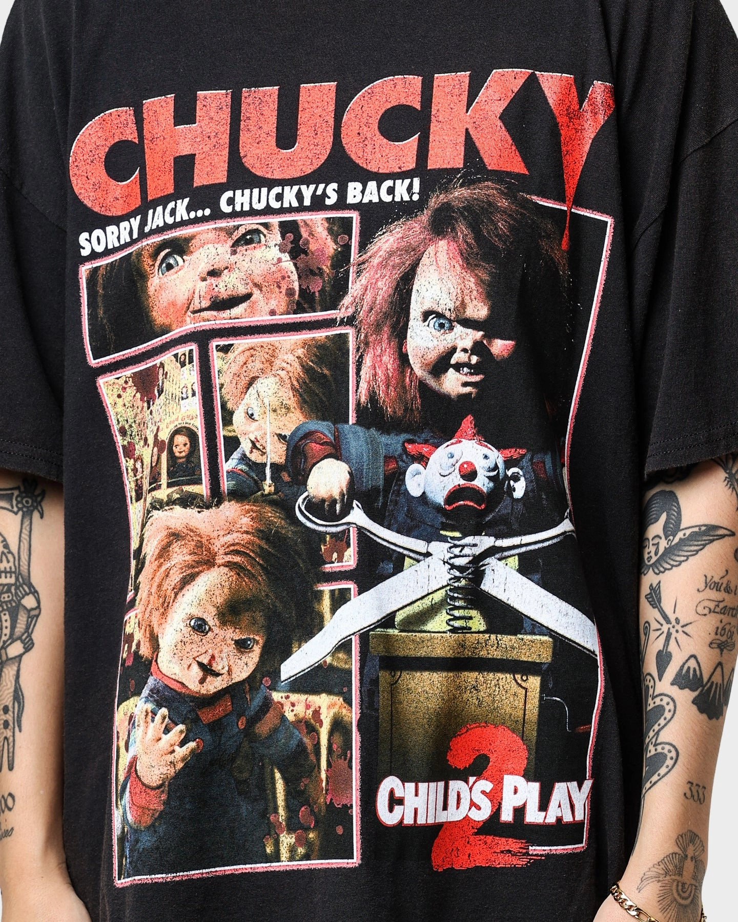 American Thrift X Child's Play 2 Child's Play 2 Vintage T-Shirt Black Wash
