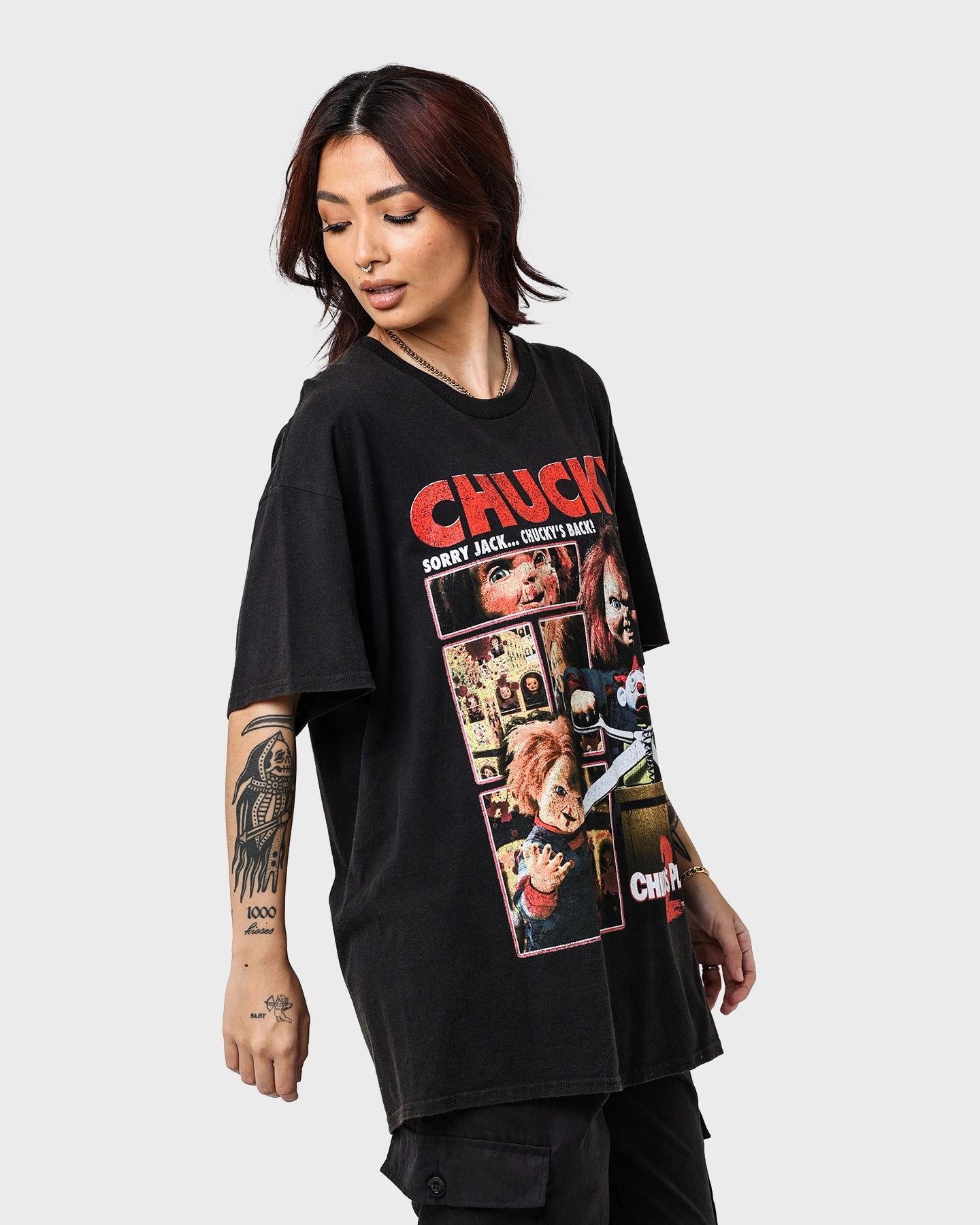 American Thrift X Child's Play 2 Child's Play 2 Vintage T-Shirt Black Wash