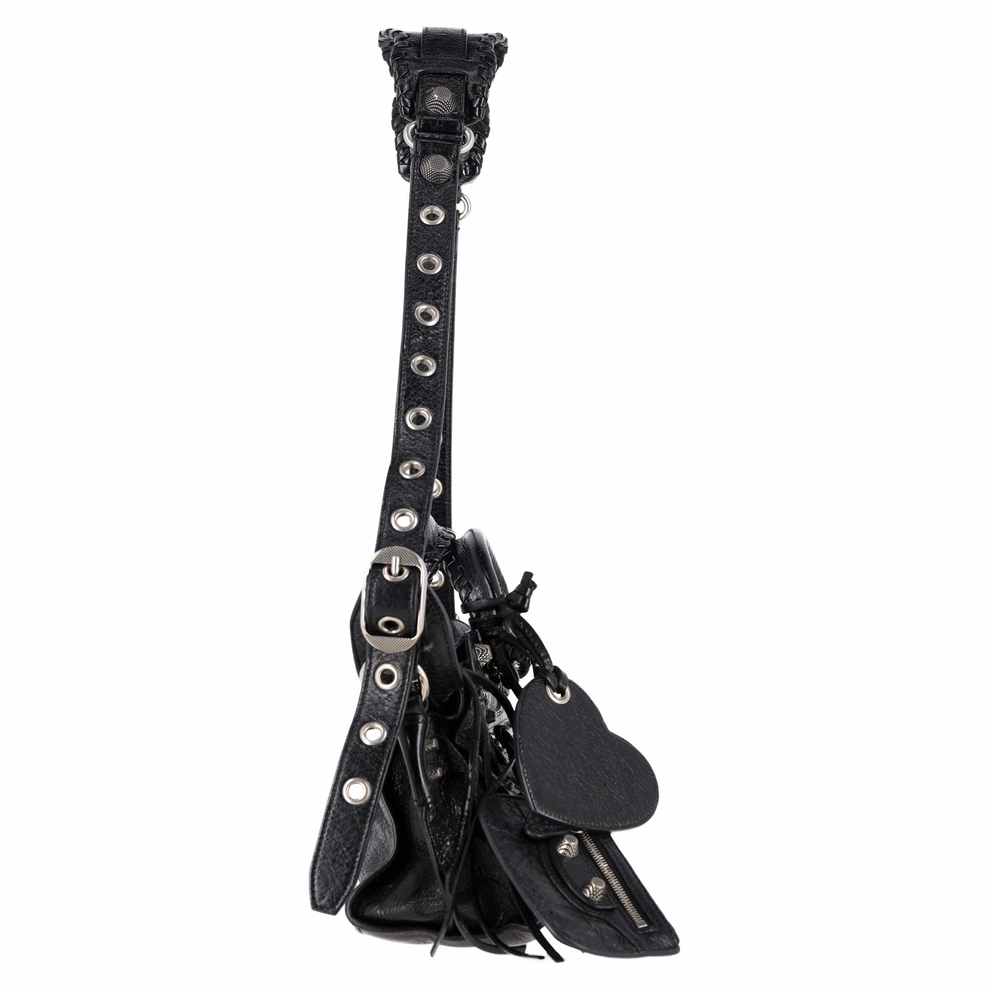 Balenciaga Neo Cagole XS Bag in Black Crinkled Leather