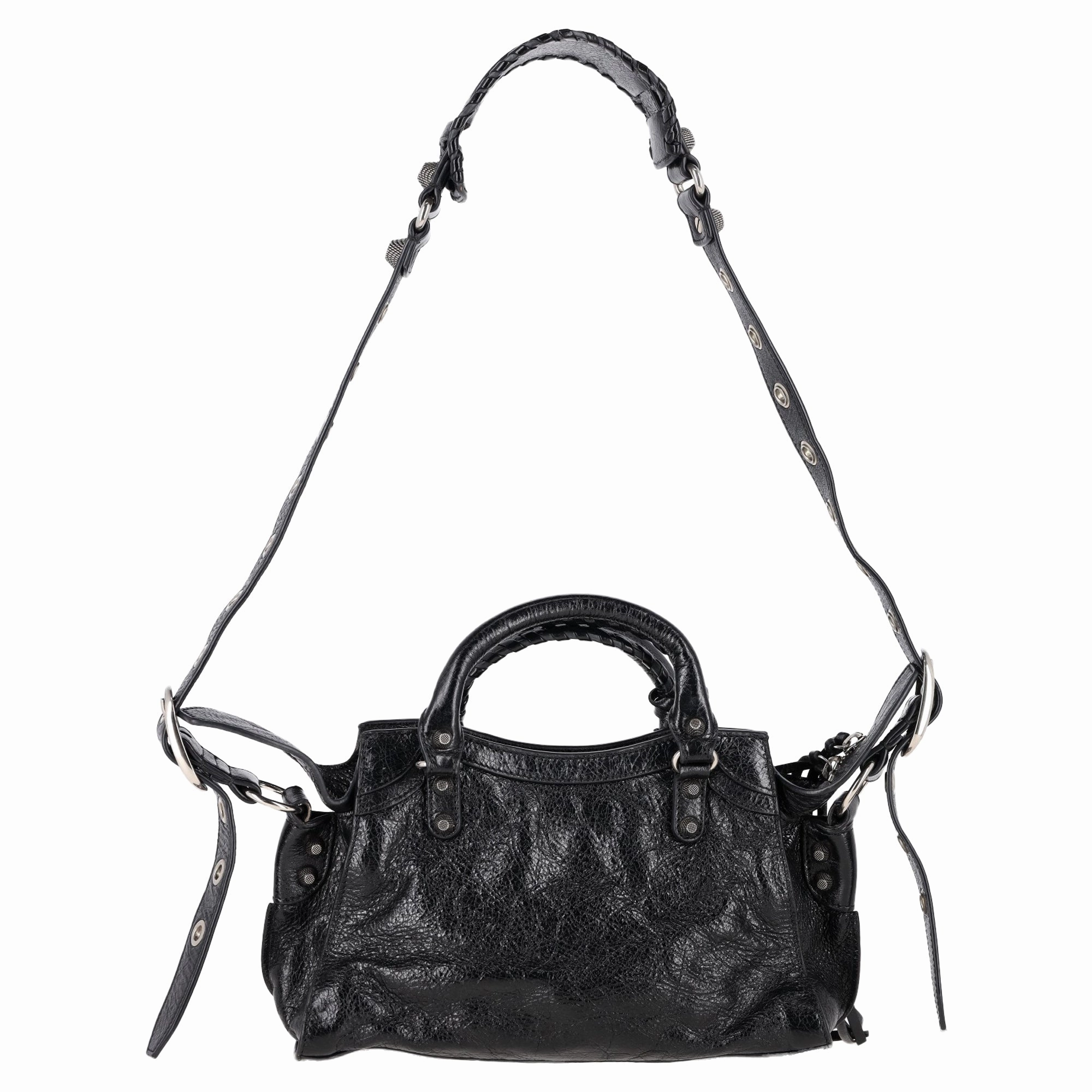 Balenciaga Neo Cagole XS Bag in Black Crinkled Leather