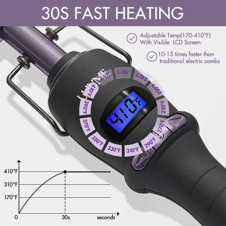 Electric Straightening Hot Comb with US Plug, 30s Fast Heating & Adjustable Temp | Add-on Item