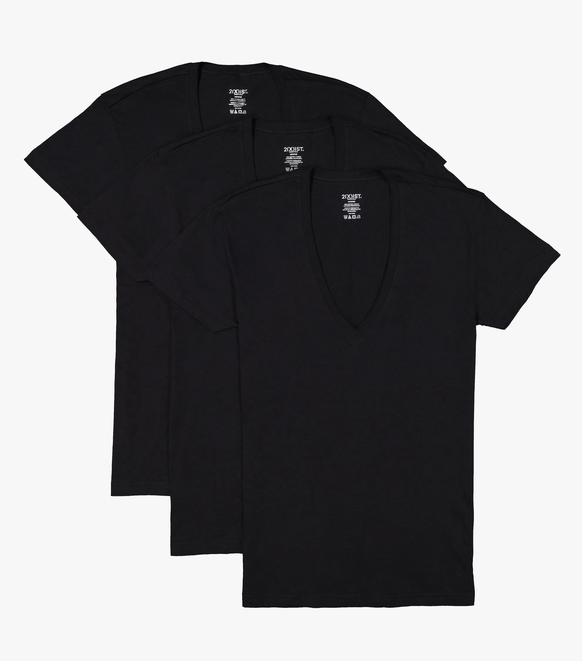 Essential Cotton Slim Fit Deep V-Neck T-Shirt 3-Pack