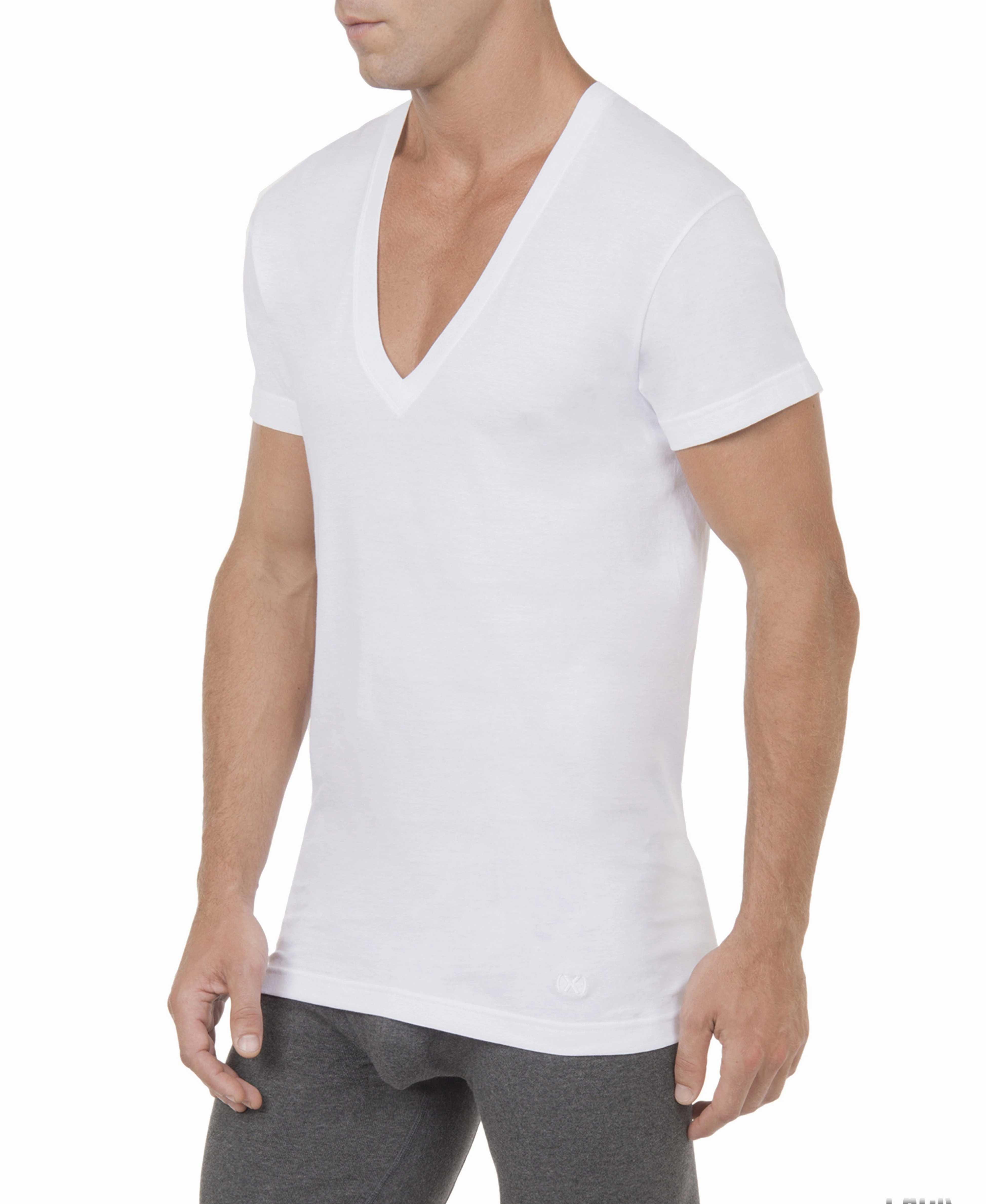 Essential Cotton Slim Fit Deep V-Neck T-Shirt 3-Pack