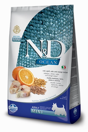 Farmina Natural & Delicious Ocean Cod, Spelt, Oats & Orange Adult Mini Dry Dog Food