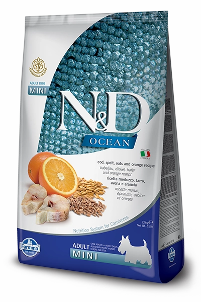 Farmina Natural & Delicious Ocean Cod, Spelt, Oats & Orange Adult Mini Dry Dog Food