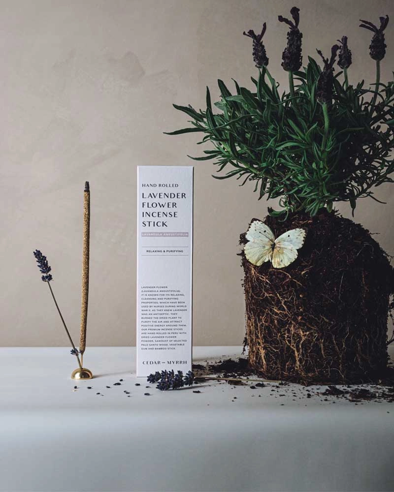 Hand Rolled Lavender Flower Incense Stick