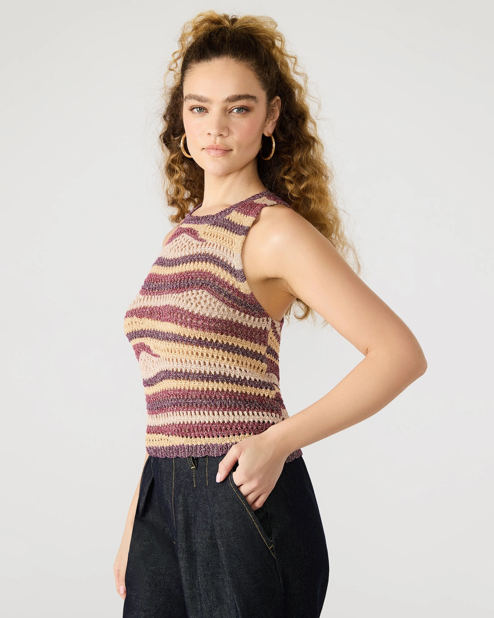 HANNAH TOP RED MULTI