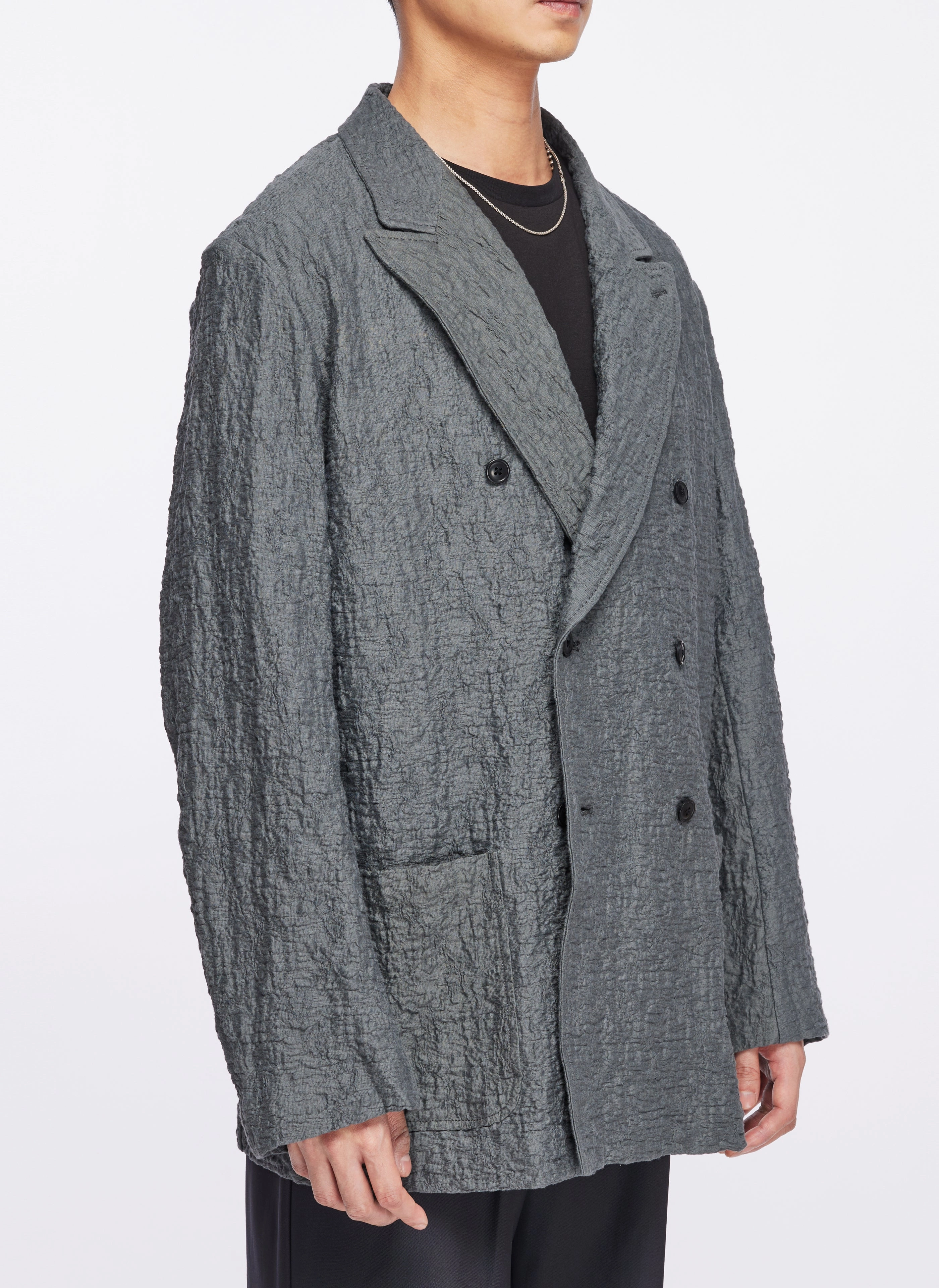 Imported Cotton Nylon Soft Double Breasted Blazer