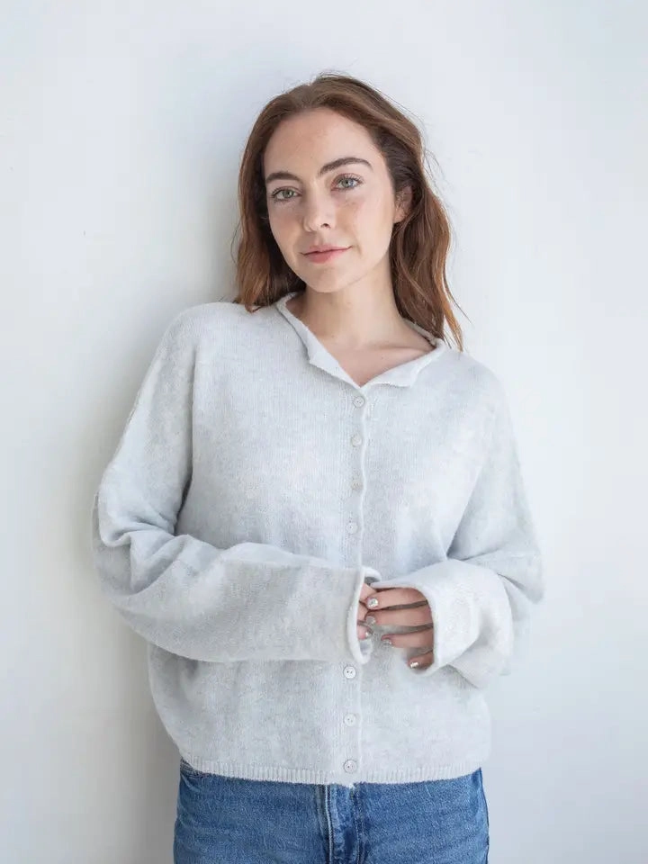 LIGHT GREY PIPER CARDIGAN