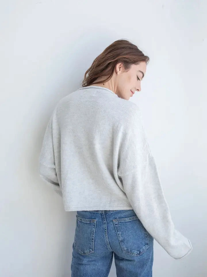LIGHT GREY PIPER CARDIGAN