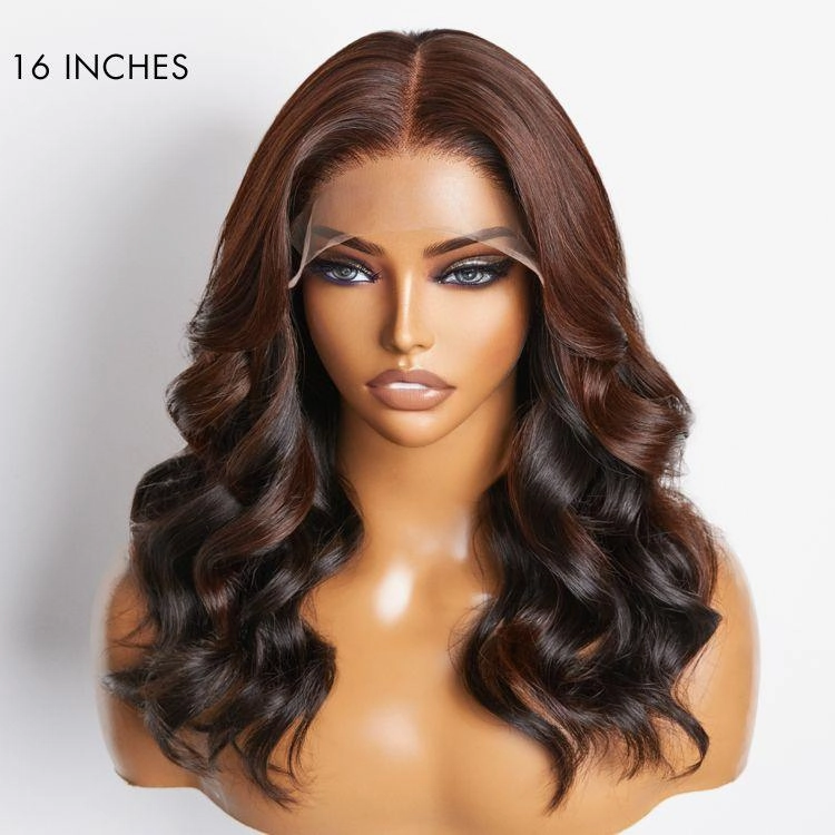 Limited Design | Peekaboo Bronze Brown Loose Body Wave Glueless 5x5 Closure HD Lace Wig | Large & Small Cap Size