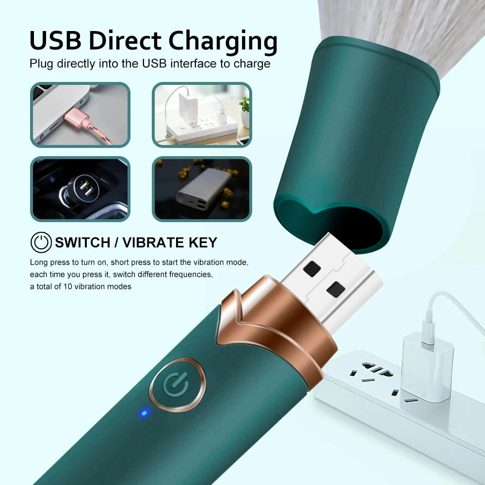 Makeup Brush Vibrator: Discreet Clit Bullet Massager & Waterproof Discreet Powerful Sex Toy