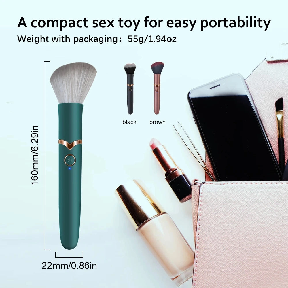 Makeup Brush Vibrator: Discreet Clit Bullet Massager & Waterproof Discreet Powerful Sex Toy