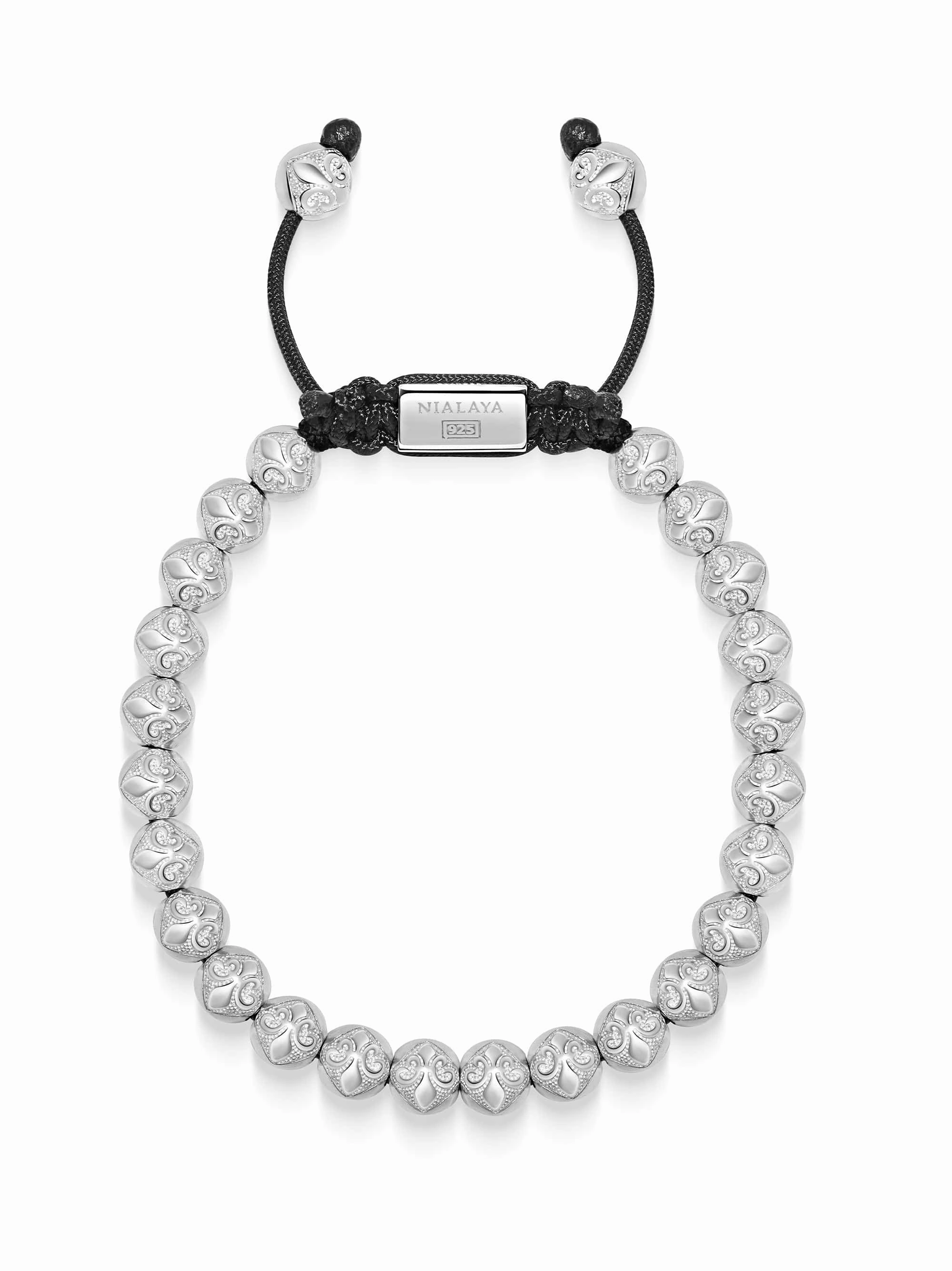 Men's Beaded Bracelet with Sterling Silver Beads