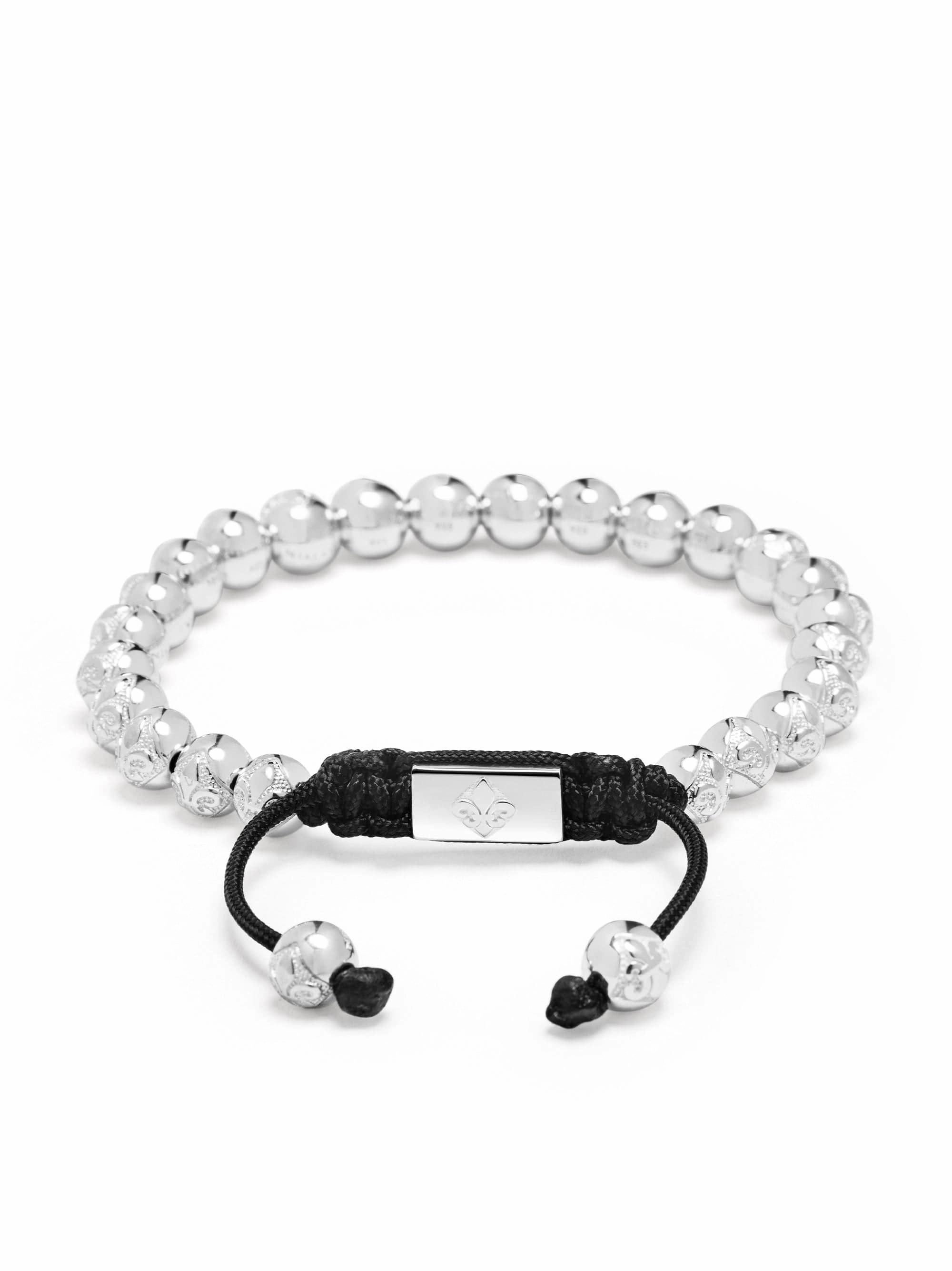 Men's Beaded Bracelet with Sterling Silver Beads