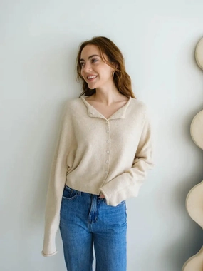 NATURAL PIPER CARDIGAN