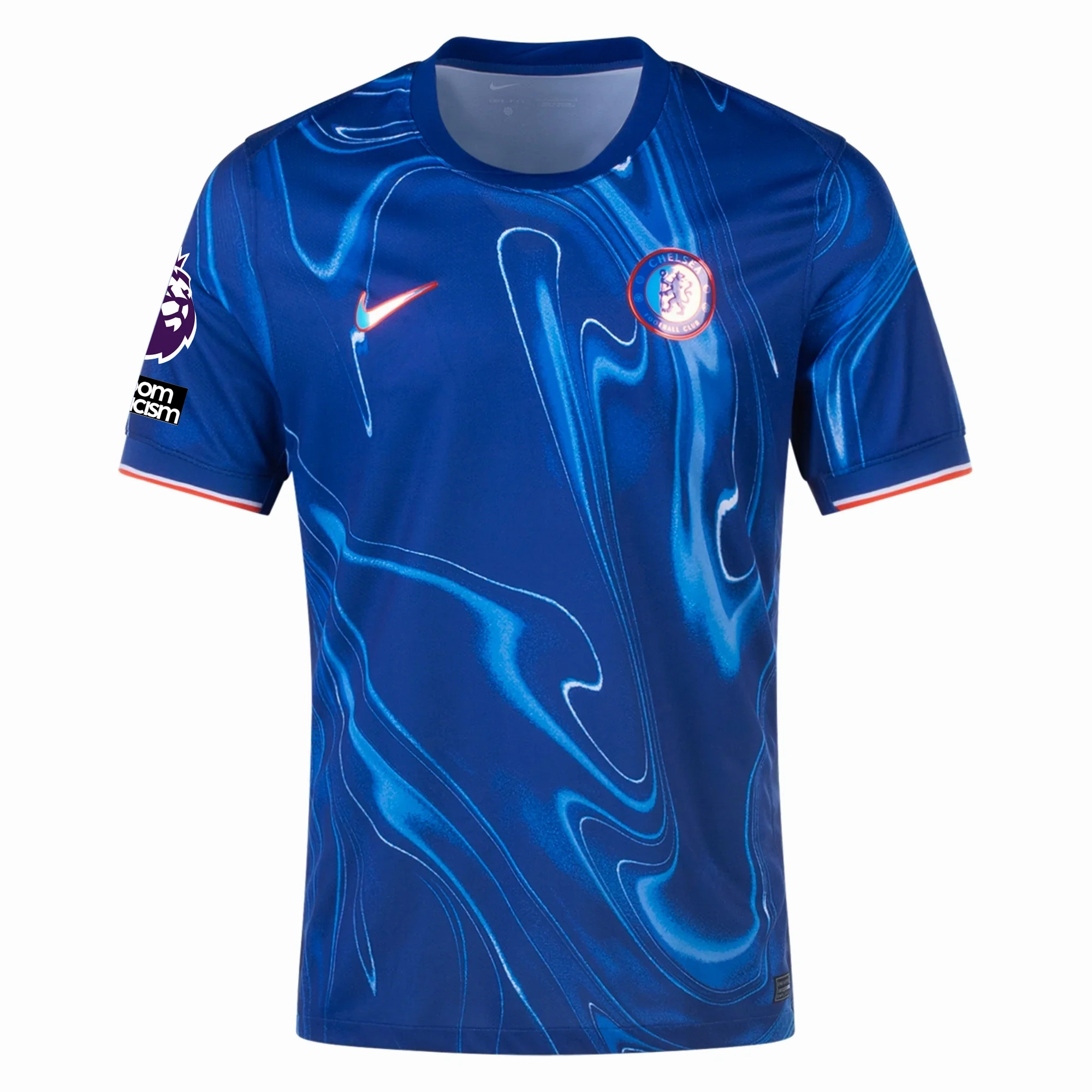 Nike Chelsea Reece James Home Jersey w/ EPL   No Room For Racism Patches 24/25 (Rush Blue/Team Orange)