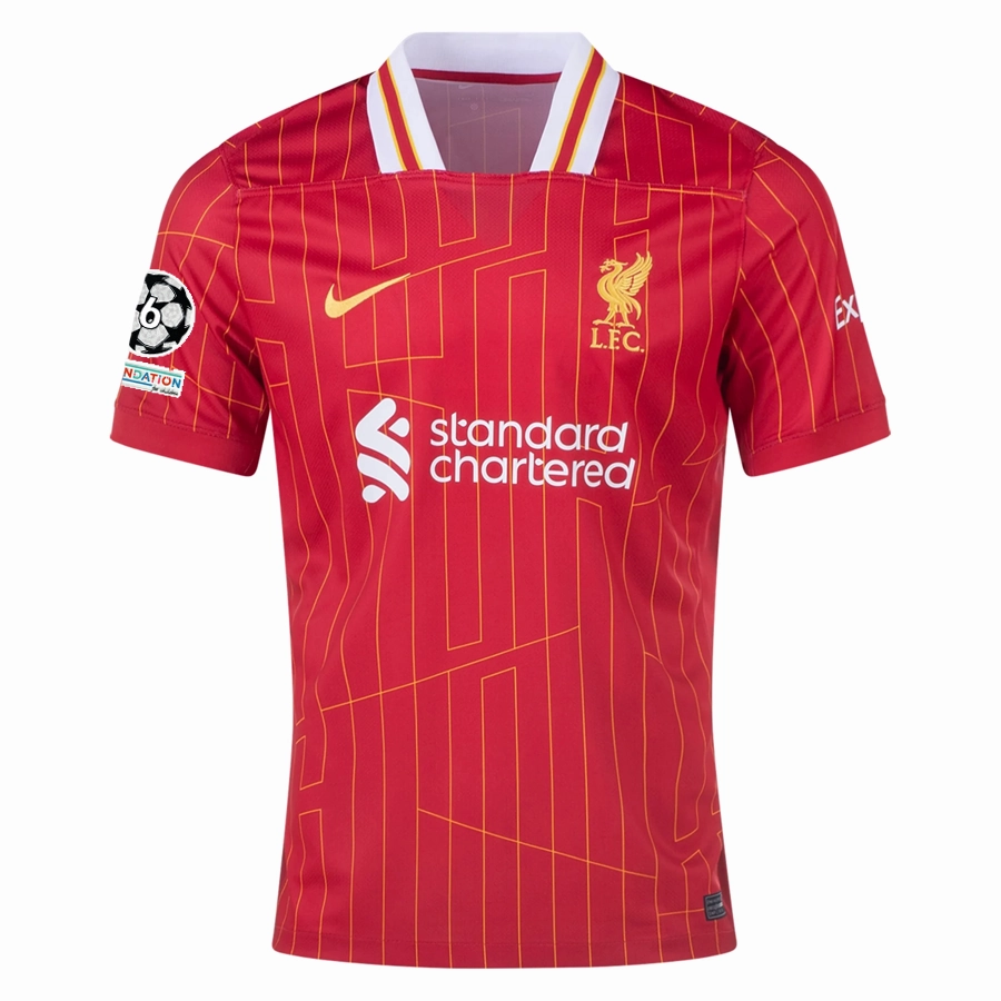 Nike Liverpool Curtis Jones Home Jersey w/ Champions League Patches 24/25 (Gym Red/Chrome Yellow)